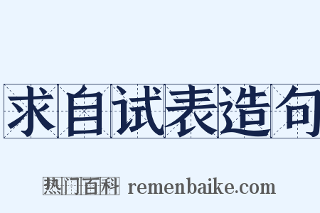 求自试表造句是什么意思的图片